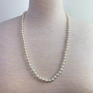 Vintage Faux Pearl Knotted Necklace 30"